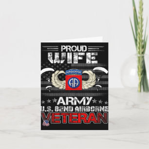 Womens Proud Wife Army Us 82nd Airborne Veteran Fl Card