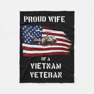 Womens Proud Wife Of A Vietnam Veteran T Shirt V-n Fleece Blanket