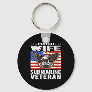 Womens Proud Wife Of Us Submarine Veteran Patrioti Key Ring