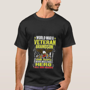 Womens Proud World War 2 Veteran Grandson  Militar T-Shirt
