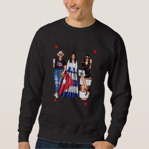 Womens Puerto Rican Born Cuban Blood Patriotic Cub Sweatshirt