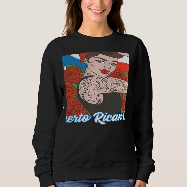 Womens Puerto Rican Girl Puerto Rico Women Boricua Sweatshirt (Front)