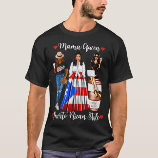 Womens Puerto Rican Mama Queen Puerto Rico Mother  T-Shirt