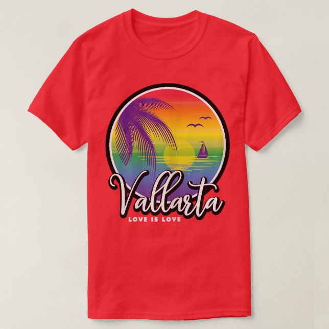 Womens Puerto Vallarta Meico LGBTQ Gay Rainbow 202 T-Shirt (Design Front)