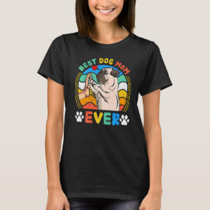 Womens Pug Best Dog Mum Ever  Dog  Retro T-Shirt