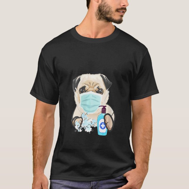 Womens Pug Dog  Face Mask Health Flu Cold Cute Pug T-Shirt (Front)