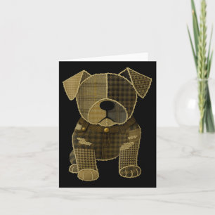 Womens Pug Dog Lover Pattern Houndstooth Patchwork Card
