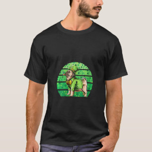 Womens Pug St Patricks Day Green Irish Shamrock St T-Shirt