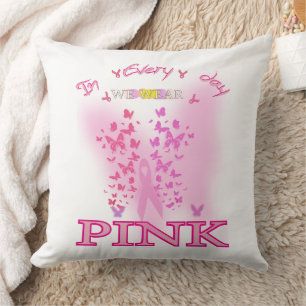 Womens Pumpkin In October We Wear Pink Breast Canc Cushion