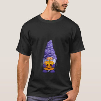 Womens Pumpkin Jack O Lantern Gnome Skull Hat Hall T-Shirt