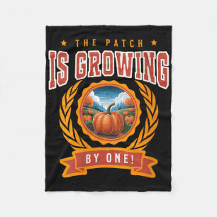 Womens Pumpkin Pregnancy Annnouncement Baby Reveal Fleece Blanket