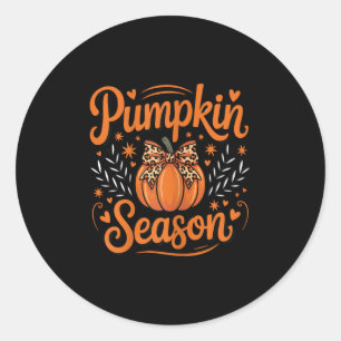 Womens Pumpkin Shirt Graphic Thanksgiving Hallowee Classic Round Sticker