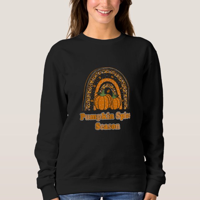 Womens Pumpkin Spice Season Fall Season Rainbow PS Sweatshirt (Front)