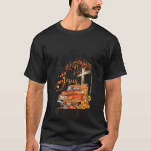 Womens Pumpkin Truck Fall For Jesus He Never Leave T-Shirt