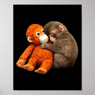 Women's punch cute monkey  poster