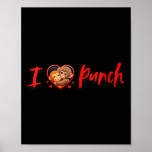 Women's punch monkey lovers love punch cute baby poster