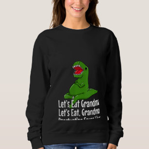 Womens Punctuation Saves Lives Grammar Dino T Rex Sweatshirt
