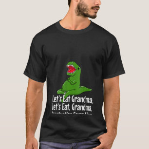 Womens Punctuation Saves Lives Grammar Dino T Rex T-Shirt