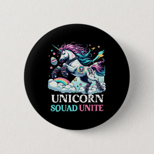Womens Punk Rock Unicorn Squad Unite Funny Easter 6 Cm Round Badge