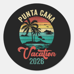 Womens Punta Cana Family Vacation 2026 Matching Classic Round Sticker