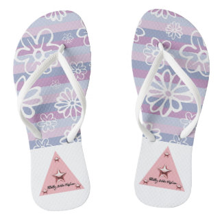 Women's Purple And Pink Floral Adult Flip Flops