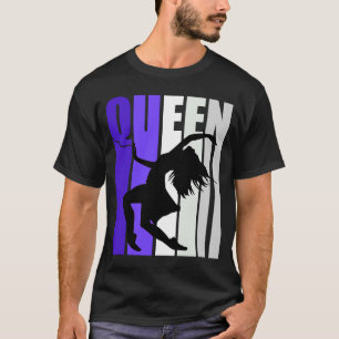 Womens Purple Dance Queen Birthday Colourful Groov T-Shirt