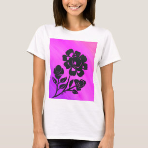 Women's Purple Rose Silhouette T-Shirt