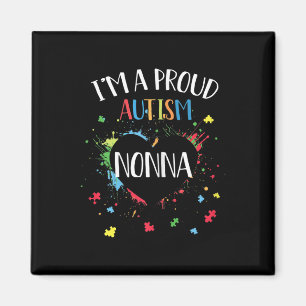 Womens Puzzle Heart Im A Proud Autism Nonna Autism Magnet