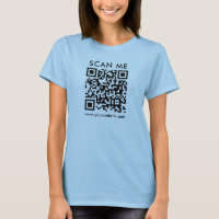 Womens QR Code Scan Me Double Sided Light Blue