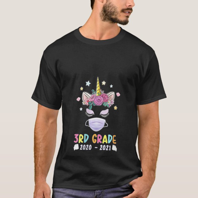 Womens Quarantine Unicorn Hello Third Grade 2020 B T-Shirt (Front)