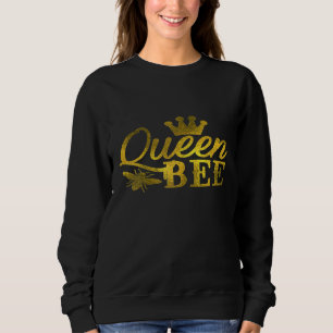 Womens Queen Bee Crown Cute For Woman Beekeeper Sweatshirt