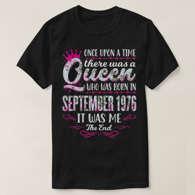 Womens Queen Born in September 1976  Cute Women 46 T-Shirt (Design Front)