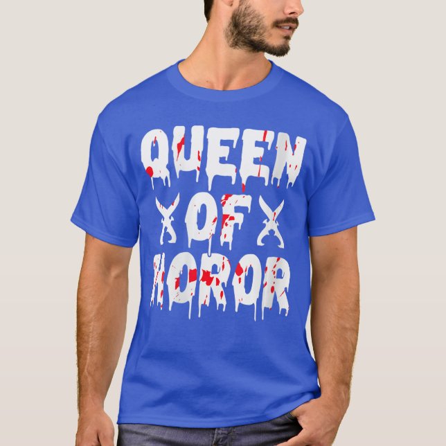 Womens Queen Of Horror Halloween Horror Movie Enth T-Shirt (Front)
