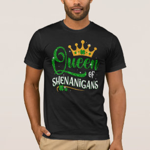 Womens Queen Of Shenanigans Irish Pride St Patrick T-Shirt