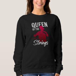 Womens Queen Of Strings Cello Player Cellist Music Sweatshirt
