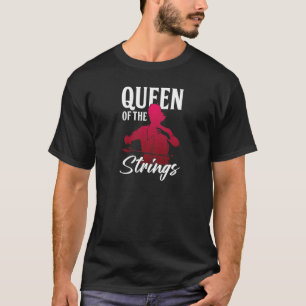 Womens Queen Of Strings Cello Player Cellist Music T-Shirt