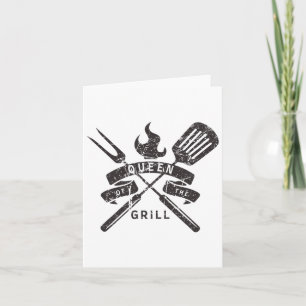 Womens Queen Of The Grill - Grilling Master Quote Card