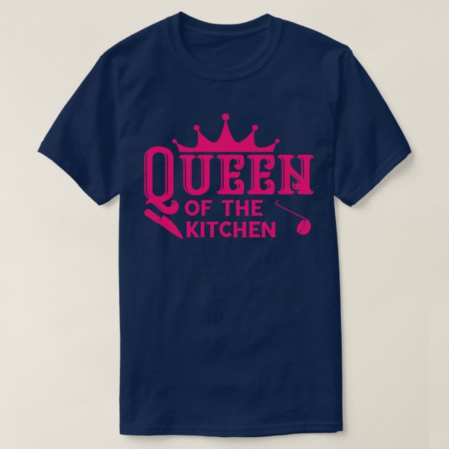 Womens Queen Of The Kitchen Woman Chef T-Shirt (Design Front)