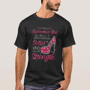 Womens Queen Was Born In September Cute  Happy Bir T-Shirt