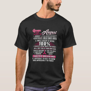 Womens Queens Are Born In August 10 Facts Funny Bi T-Shirt