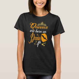 Womens Queens Are Born On December 4th Sagittarius T-Shirt
