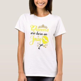Womens Queens Are Born On January 2nd Capricorn Bi T-Shirt