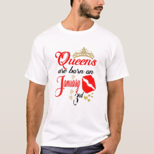 Womens Queens Are Born On January 3rd Capricorn Bi T-Shirt