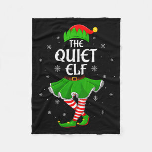 Womens Quiet Elf Christmas Family Girls Women Elf Fleece Blanket