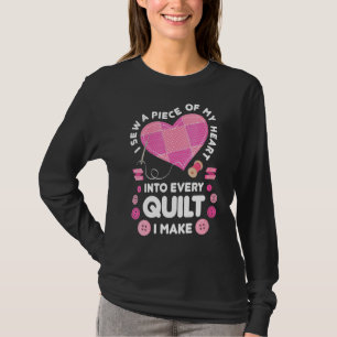 Womens Quilting Heart Sewing Machine Sew Sewer Qu T-Shirt