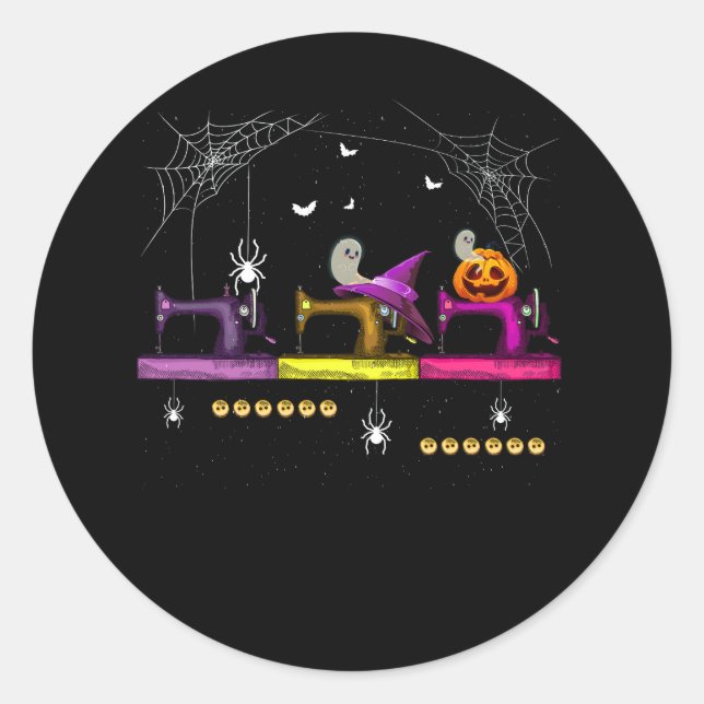 Womens Quilting Machine Halloween Quilting Costume Classic Round Sticker (Front)