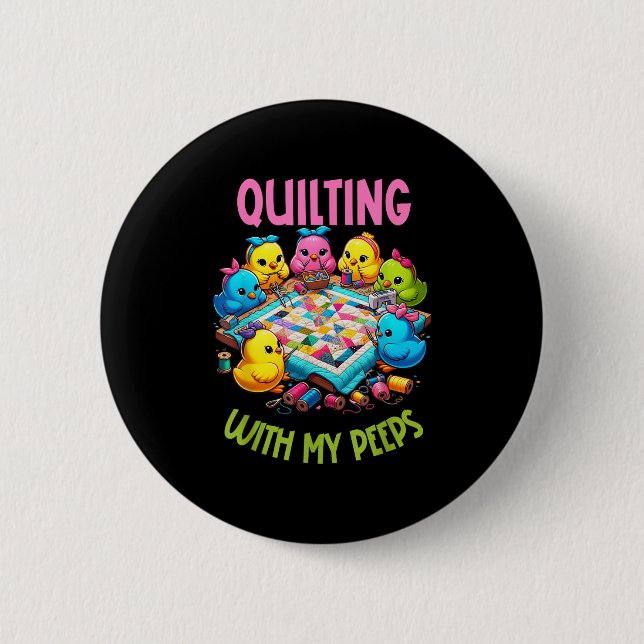Womens Quilting With My Funny Quilting Gift For Wo 6 Cm Round Badge (Front)