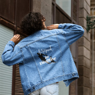 Womens Quote Mermaid Silhouette  Denim Jacket