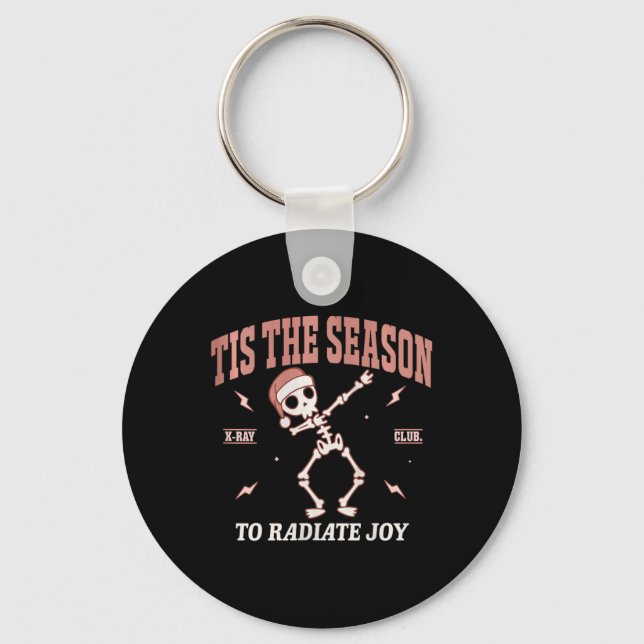 Womens Radiate Joy Rad Tech Radiologist Christmas  Key Ring (Front)