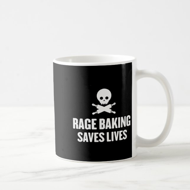 Womens Rage Baking Saves Live Skull Funny Baker Co Coffee Mug (Right)